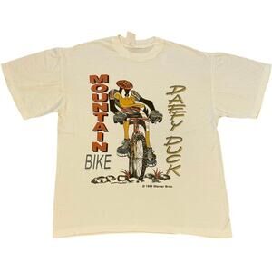 Vintage 90s Daffy Duck Mountain Bike 1996 Looney Tunes Shirt Adult Medium